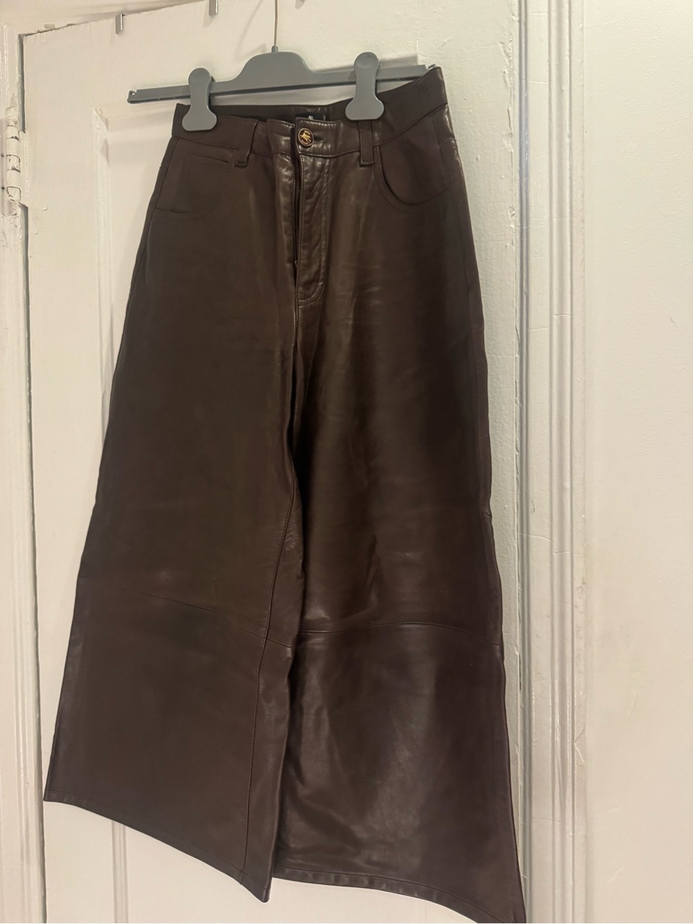 Etro Dark Brown Leather Skirt-Pant
